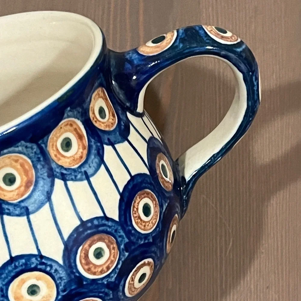Polish Pottery Small Pitcher Creamer Gravy Boat Boleslawiec Ceramic Folk Art